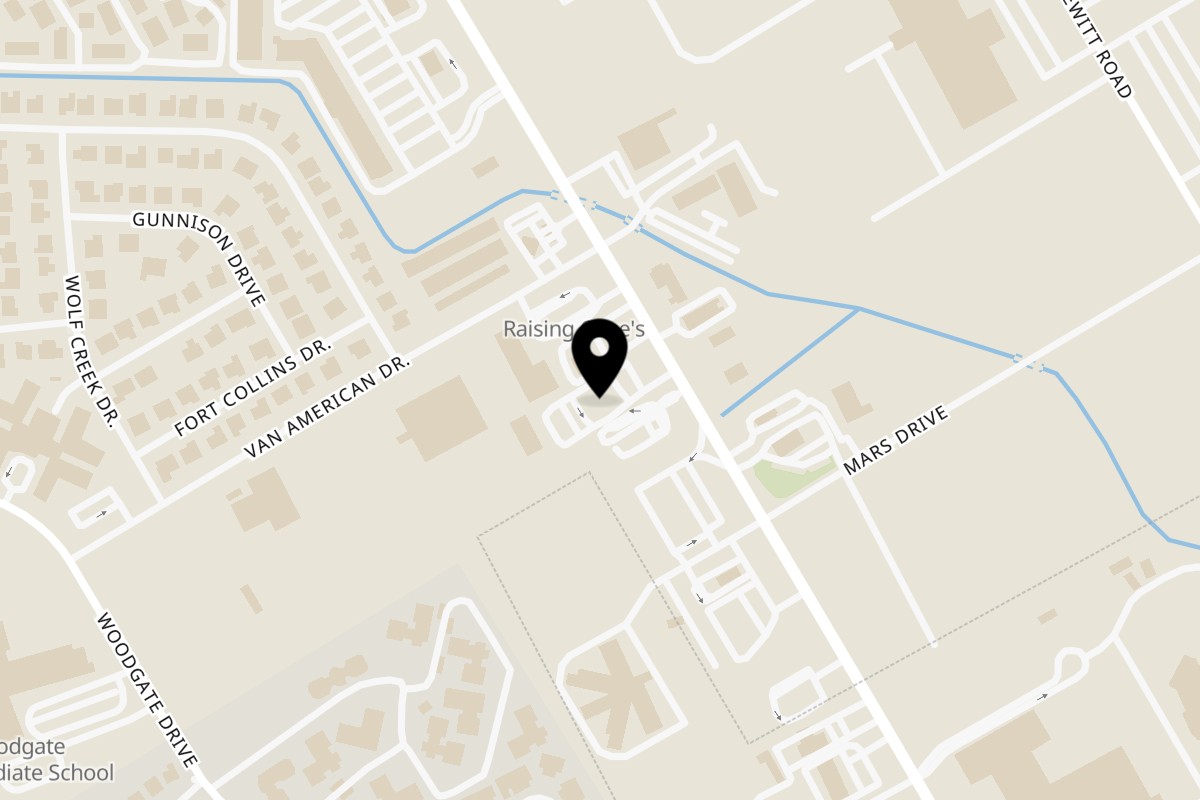 Map showing the location of Alpha Omega Grill & Bakery 1509 Hewitt Drive on 1509 Hewitt Dr in Waco